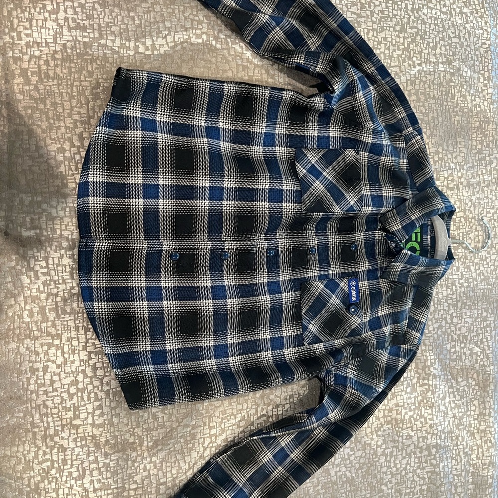 DIXXON Blue and Black Plaid Kids Button Down Shirt